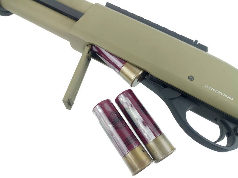 Golden Eagle M870 Tri-Shot Gas Pump Action Shotgun (Long - Tan - M8872T - V2)