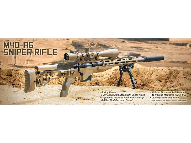 Ares M40-A6 Sniper Rifle (Spring Powered - MSR-026 - Tan)