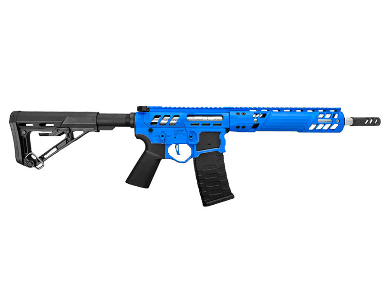 EMG F1 Firearms SBR AEG Rifle with RS-3 Stock (Silver Edge Gearbox/eSE Electronic Trigger - Blue - eSBR-BLS-3)