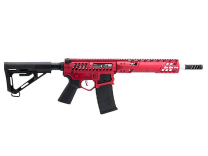 EMG F1 Firearms SBR AEG Rifle with RS-3 Stock (Silver Edge Gearbox/eSE Electronic Trigger - Red - eSBR-RR-3)