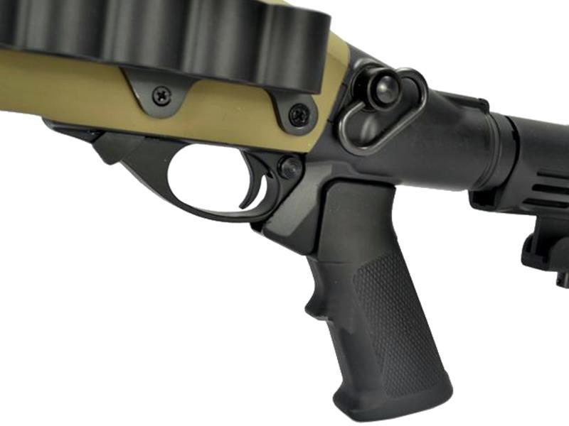 Golden Eagle M870 AR Tactical Tri-Shot Gas Pump Action Shotgun (Medium - Tan - M8874)