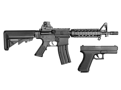 ACM M4 RIS Spring Rifle and 17 Series Spring Pistol (Duel Pack - Black)