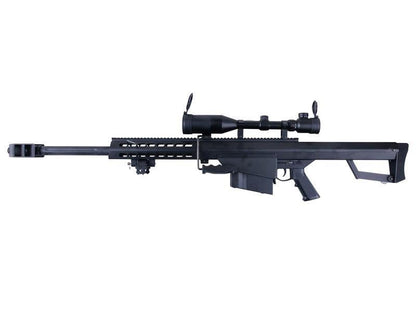 Barrett M82A1 Electric AEG Sniper Rifle with Hunter Scope and Bipod (Snow Wolf - Black - SW-02A)