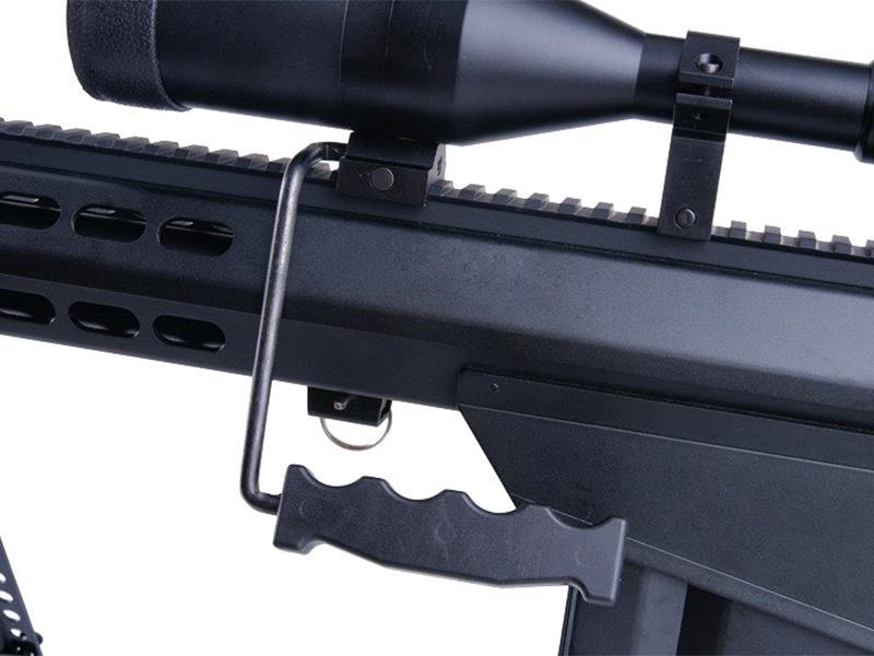Barrett M82A1 Electric AEG Sniper Rifle with Hunter Scope and Bipod (Snow Wolf - Black - SW-02A)