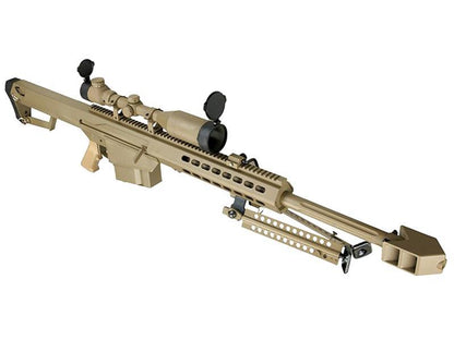 Barrett M82A1 Electric AEG Sniper Rifle with Hunter Scope and Bipod (Snow Wolf - Tan - SW-02A)