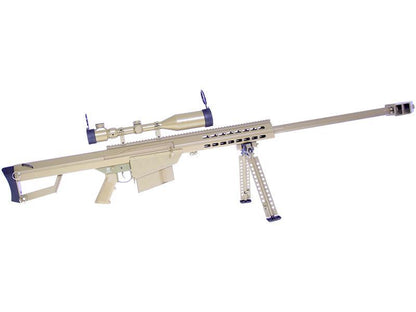 Barrett M82A1 Electric AEG Sniper Rifle with Hunter Scope and Bipod (Snow Wolf - Tan - SW-02A)
