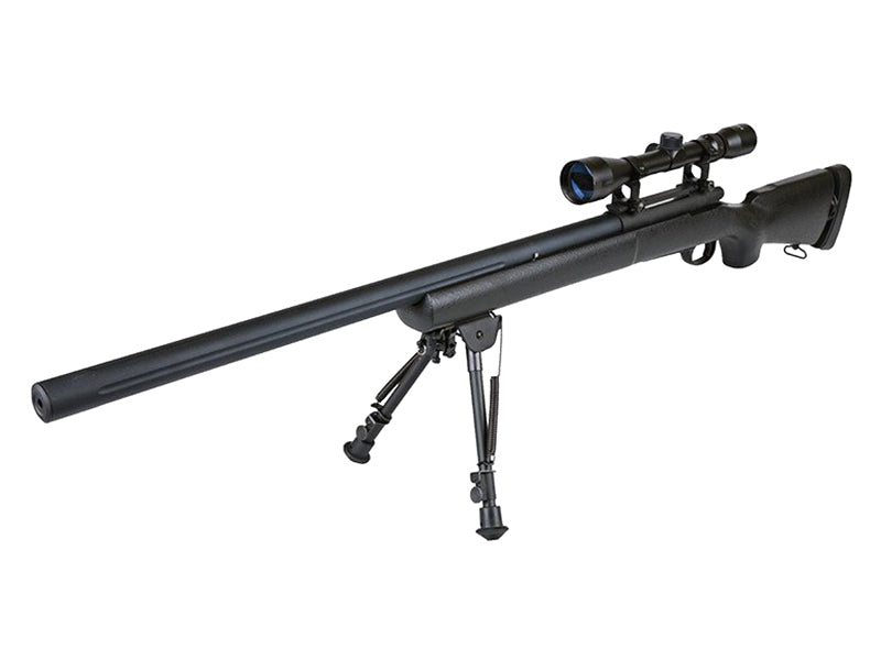Snow Wolf VSR-10 Spring Sniper Rifle with Scope and Bipod (Black - SW-10B++)