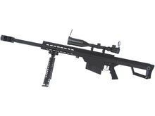 Barrett M82A1 Electric AEG Sniper Rifle Compact with Scope and Bipod (Snow Wolf - Black - SW-02CQB-A-BK)