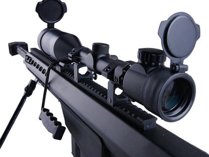Barrett M82A1 Electric AEG Sniper Rifle Compact with Scope and Bipod (Snow Wolf - Black - SW-02CQB-A-BK)