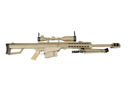 Barrett M82A1 Electric AEG Sniper Rifle Compact with Scope and Bipod (Snow Wolf - Tan - SW-02CQB-A-TN)