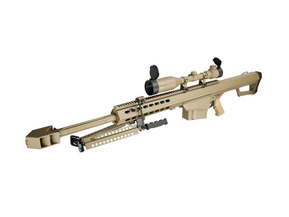 Barrett M82A1 Electric AEG Sniper Rifle Compact with Scope and Bipod (Snow Wolf - Tan - SW-02CQB-A-TN)