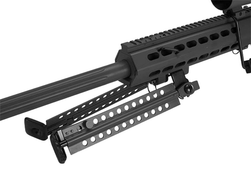 Barrett M107A1 Electric AEG Sniper Rifle with Scope and Bipod (Snow Wolf - 29" - Black - SW-13A)