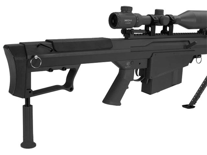 Barrett M107A1 Electric AEG Sniper Rifle with Scope and Bipod (Snow Wolf - 29" - Black - SW-13A)