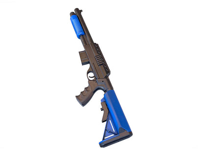 Vigor M870 Custom Tactical Pump Action Shotgun (RIS - Two Tone Blue - 0581D - M4 Stock Long)