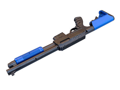 Vigor M870 Custom Tactical Pump Action Shotgun (RIS - Two Tone Blue - 0581D - M4 Stock Long)