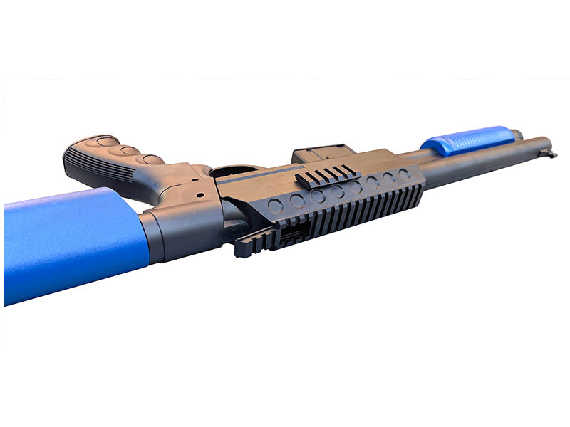 Vigor M870 Custom Tactical Pump Action Shotgun (RIS - Two Tone Blue - 0581D - M4 Stock Long)