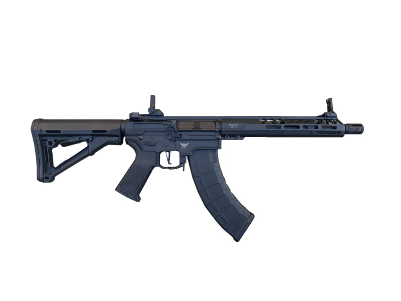Double Eagle AR47/SR47 AEF Rifle with AK Magazine and Falcon EFCS (Polymer - Black - M918A)