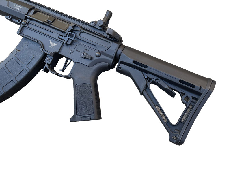 Double Eagle AR47/SR47 AEF Rifle with AK Magazine and Falcon EFCS (Polymer - Black - M918A)