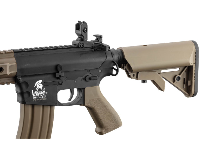 Lancer Tactical M4  LT-12 Gen 2 EVO RIS Carbine AEG Rifle (Inc. Battery and Smart Charger - Tan - V2)