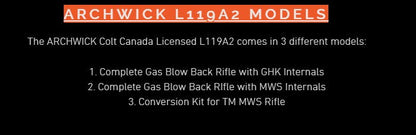 Colt L119A2 SFIW  Gas Blowback Rifle (TM MWS Internals/Archwick - Black)