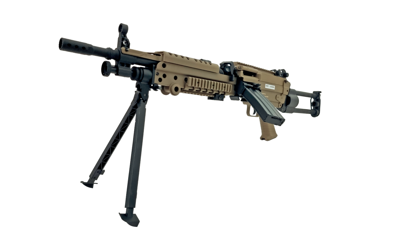 FN Hersal Minimi M249 Para Sports Line AEG (Electronic Trigger - Battery and Charger Inc. - Tan - 200842)