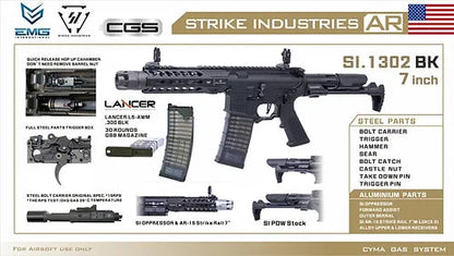 Strike Industries x EMG 7 AR Strike Oppressor M4 Short Barrel Gas Blowback by Cyma (MWS - SI.1302 BK)