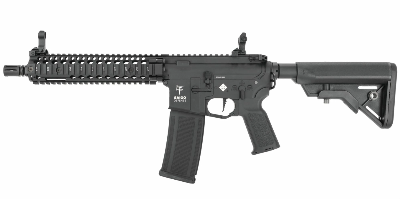 Saigo Defense Bushido JIN AEG (With 11.1v Lipo Battery and Charger - Black)