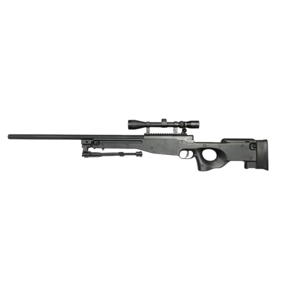 Well MB01 L96 Spring Sniper Rifle (Upgraded Steel Parts - Nylon Body - with Scope and Bipod)