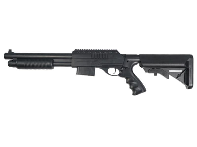 Vigor M870 Custom Tactical Pump Action Shotgun (RIS - Black - M4 Stock Long)