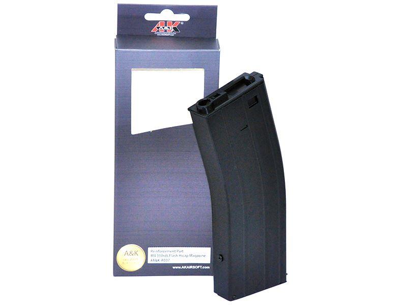 A&K M4 Flash Magazine (Metal - 350 Rounds - Black - A037-BK)