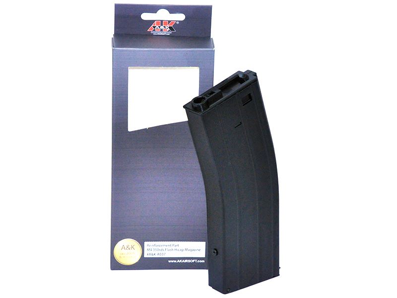 A&K M4 Flash Magazine (Metal - 350 Rounds - Black - A037-BK)