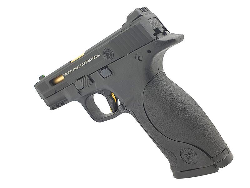 EMG Smith & Wesson M&P9 Gas Blowback Pistol (Licensed - SAI - Black with Competition Gold Trigger)