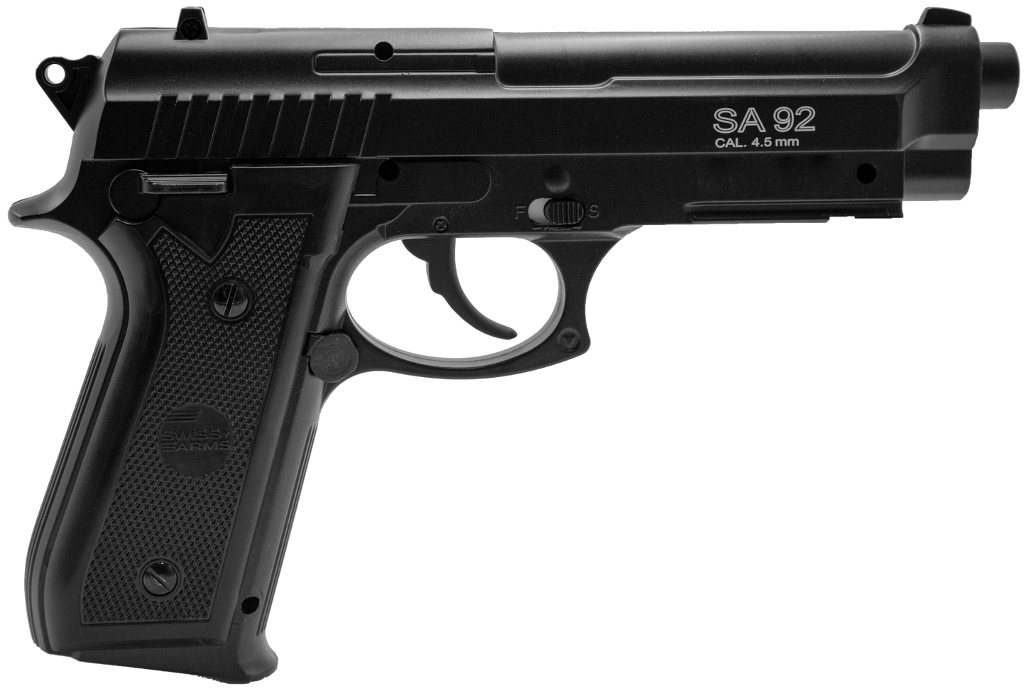 Swiss Arms 4.5mm/.177 SA92 Non-Blowback Co2 Pistol (Black - 288028)