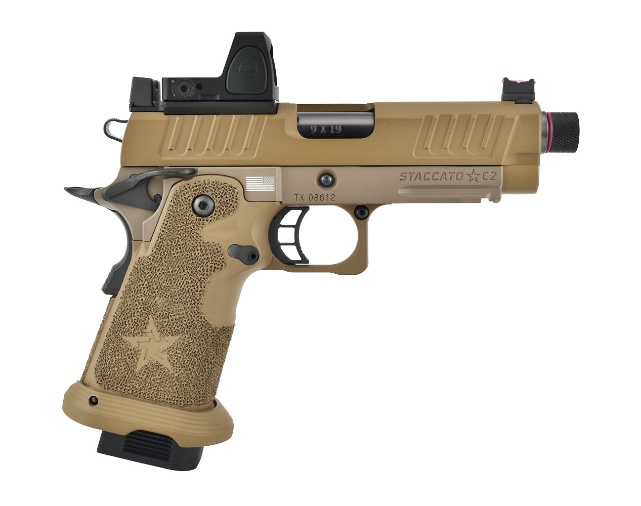 Staccato Licensed C2 Compact 2011 Gas Blowback T8 Airsoft Pistol (R612-5A - Tan)