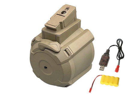 Battleaxe AK Electric Drum Magazine (Electric Winding - Tan - Includes Battery and Charger)