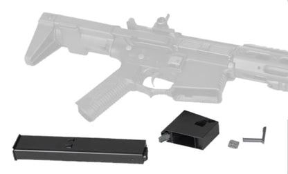 Ares Adaptor Set 9mm Magazine For M4's (Inc. 45 Round 9mm Magazine - Black - MAG-038-BK)
