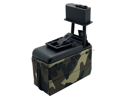 A&K M249/LMG Sound Control Box Magazine (1500 Rounds - Woodland Camo - A020WD)