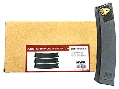 KWA QRF MOD1 Series Low-Cap Magazine (3 Pack - 80 Rounds Each - Black - 197-09041)