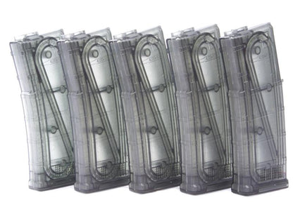 Ares M4 AMAG AEG Magazine (5pcs Box Set - 130 Rounds - Transparent - MAG-B-023-TP)