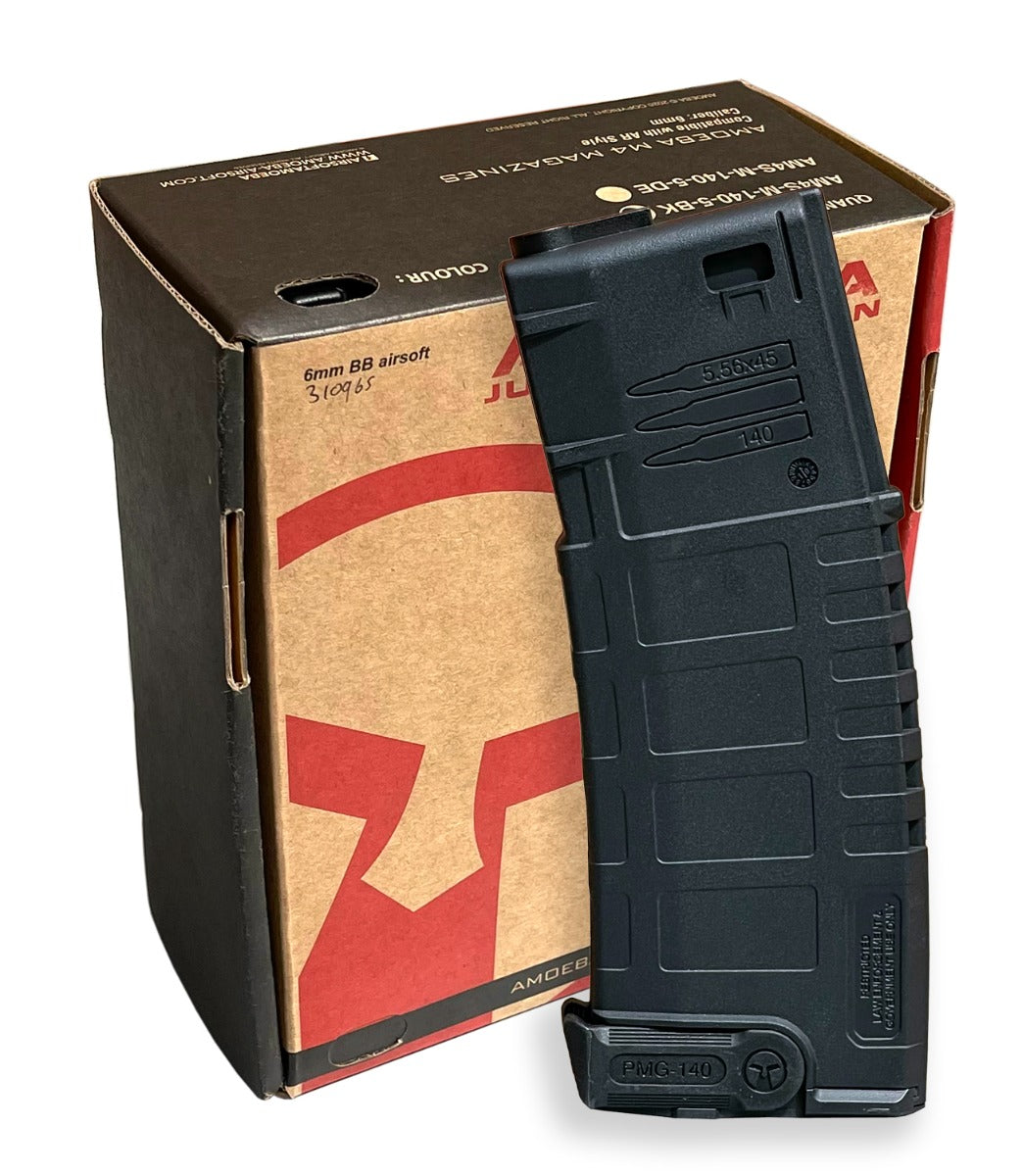 Amoeba by Ares M4 PMAG Mid-Magazine (140 Rounds - Pack of 5 - Black - AM4S-M-140-5-BK)