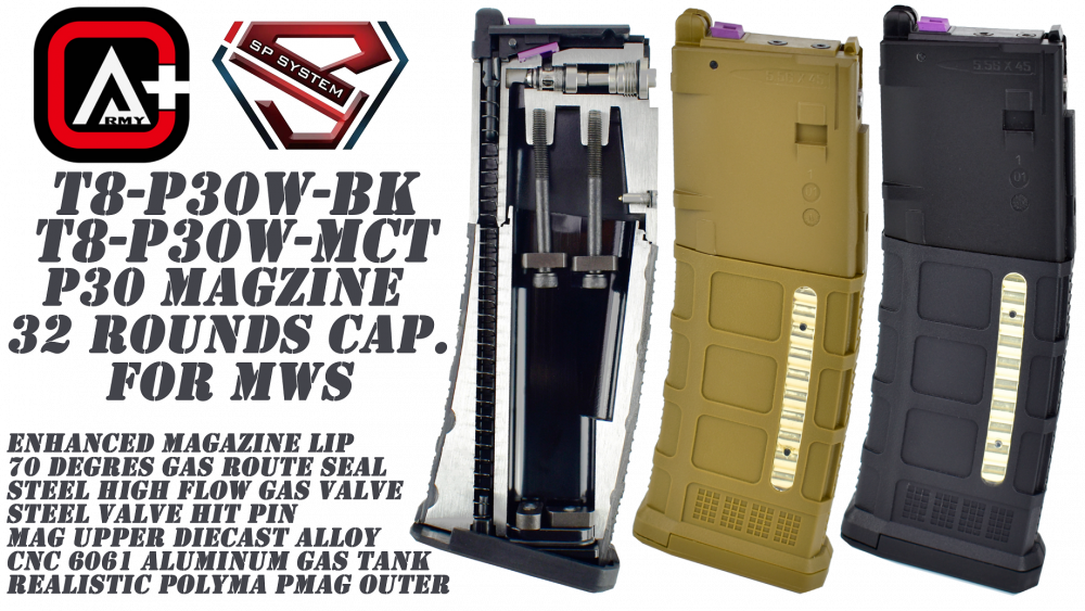 SP System MWS Series Gas Magazine - Works with Cyma/Double Eagle/Tokyo Marui (A-267 - Black)