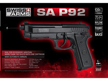 Swiss Arms P92 BAX 4.5mm / .177 Co2 Non-Blowback Pistol (Polymer- Black - Cybergun - RT288026)