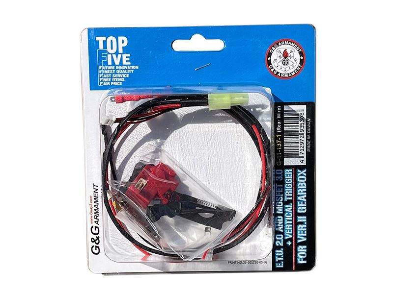G&G ETU 2.0 (Electronic Trigger Unit) and Mosfet 3.0 for Ver. 2 Gearbox with Vertical Trigger (Rear Wire - G-11-137-1)