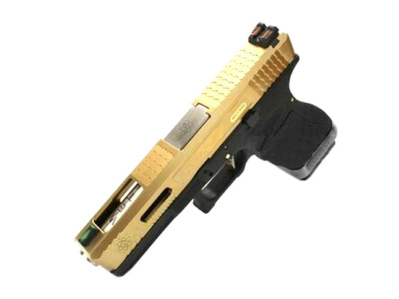 WE 17 Series Custom GBBP (Gold Slide - Black Frame - Silver Barrel)