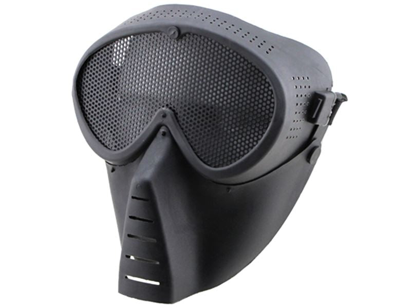 Big Foot Small Flying Mask with Mesh Goggle (Round Mesh) (Black)