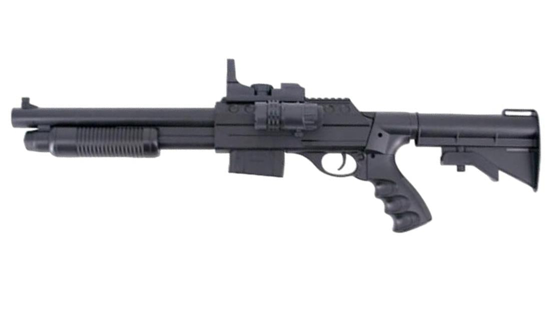 Vigor M870 Custom Tactical Pump Action Shotgun (RIS - Two Tone Blue - 0581C - M4 Stock Long)