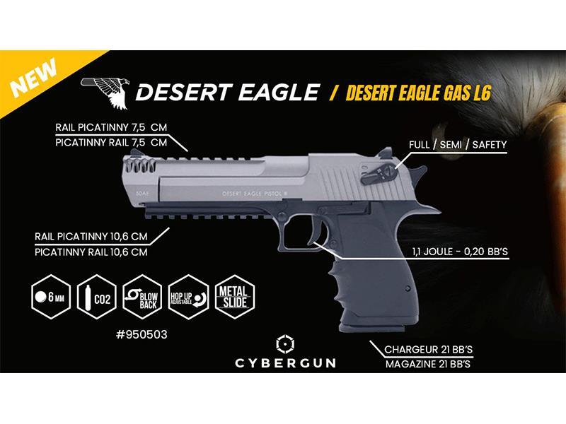 Desert Eagle L650AE Co2 Blowback Pistol (FULLY AUTO. - Cybergun - KWC - Black - 950501)