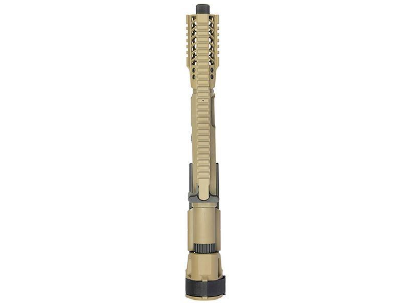 Ares M45X-S with EFCS Gearbox (Retractable Stock with Arm Stabilizing Brace - Tan - AR-086E - Comes with extra Mid-Cap and Low Cap Magazine)