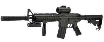 Double Eagle M83A2 Full-Size M4 RIS Carbine All-In-One Starter LPAEG Rifle Package - Black (AEG-M83-A2)