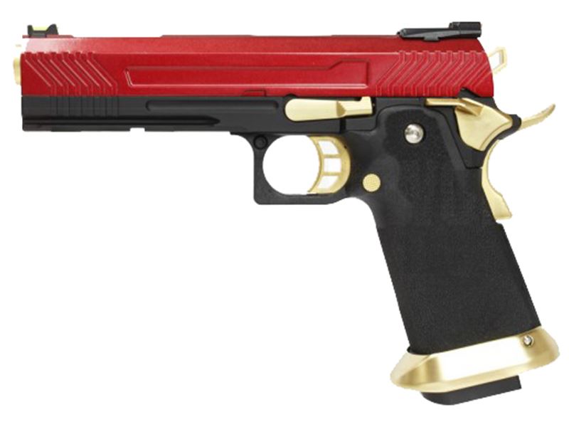 Armorer Works Custom Hi-Capa GBBP (Full Red Slide - Gold Barrel - AW-HX1104)
